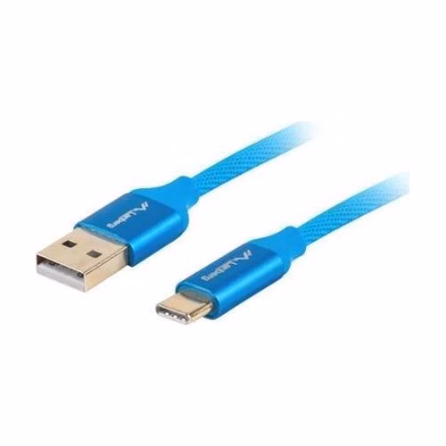 LANBERG USB-C (M) na USB-A (M) 2.0 kabel 0,5m, modrý