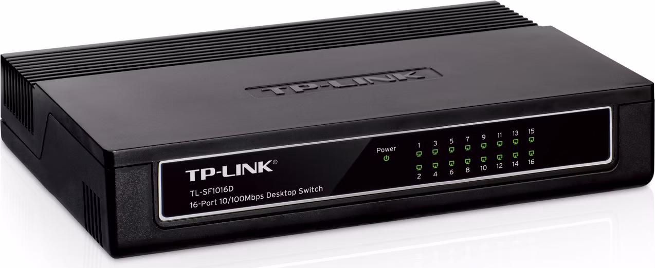 16-Port 10/100 Mbps Desktop Switch PORT: 16× 10/100 Mbps RJ45 Ports SPEC: Desktop Plastic Case FEATURE: Plug and Play