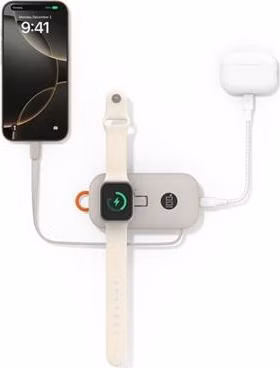 Belkin BOOST CHARGE PRO Bezdrátové nabíjení pro Apple Watch + USB-C PowerBanka, 10000mAh, písečná