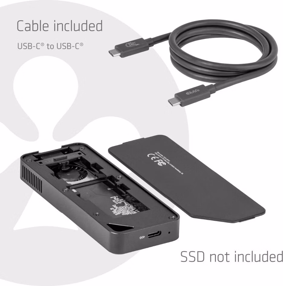 Club3D Externí box pro M.2 NVMe SSD s ventilátorem, USB4 40Gbps