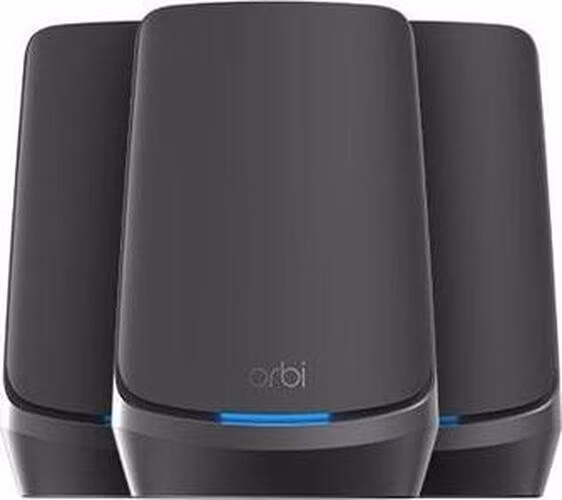 Netgear Orbi 960 Series Quad-Band WiFi 6E Mesh System, 10.8Gbps, 10 Gig Port, 3-Pack, Black Edition