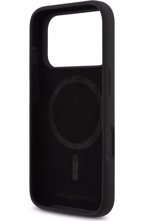 Karl Lagerfeld Liquid Silicone Karl and Choupette MagSafe kryt iPhone 18 Pro Max čierny
