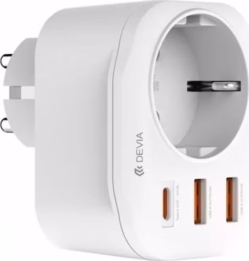 Devia sieťová nabíjačka Smart Series 2A+C PD 20W Auto Power Socket - White