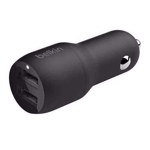 Belkin Boost Charge Dual USB Car Charger 24W + USB to Lightning cable - Black