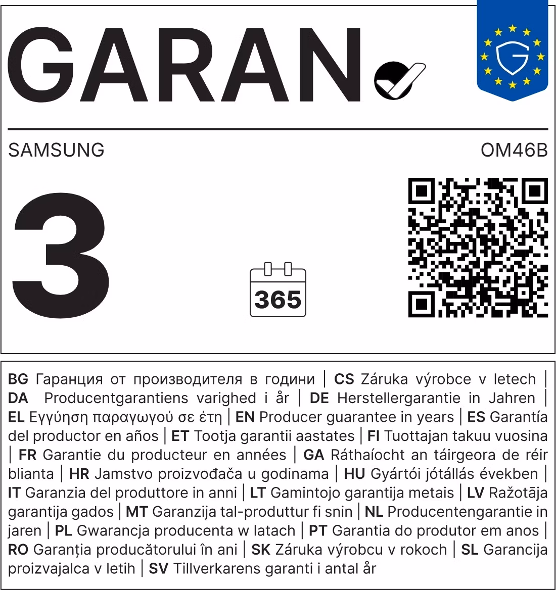 46" LED Samsung OM46B - FHD,3000cd,SO,24/7