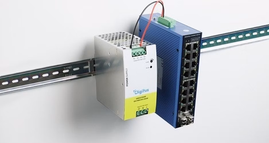 DIGITUS 48 V DC, 5 A, 240 W, AC-DC, Průmyslový napájecí zdroj pro montáž na DIN lištu, kovové pouzdro