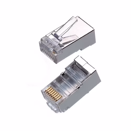 Konektor FTP RJ45-8p8c,50µ" Au, drôt/lanko, Cat6A, otvor pre vodič 1,3mm(100ks)