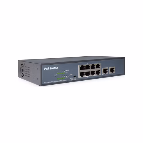 DIGITUS 8 Port Fast Etherent PoE Switch + 2 Uplinks