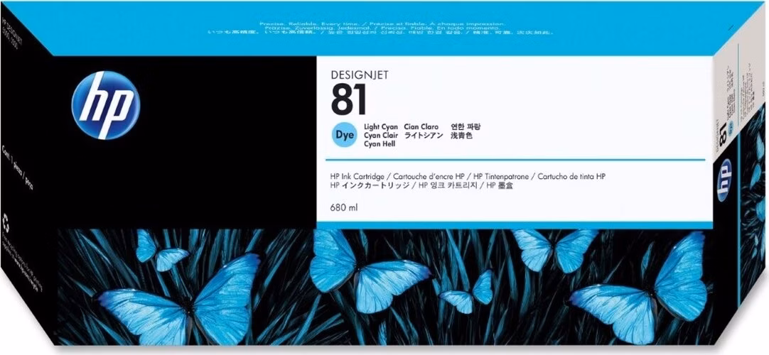 HP (81) C4934A - ink. náplň light cyan, DesignJet 5000 originál