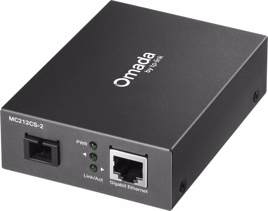 TP-Link OMADA MC212CS-2 WDM media konvertor (1xGbE, 1x simplex SC/UPC, SM, 1310/1550nm, 2km)