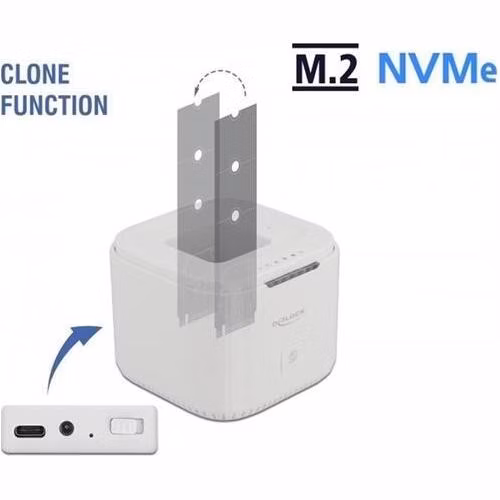 Delock Dokovací stanice M.2 pro 2 x SSD M.2 NVMe PCIe s funkcí klonování