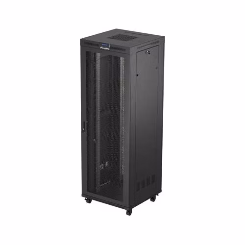 19" VOĽNE STOJÚCA RACKOVÁ SKRIŇA 47U 800X800 ČIERNA LCD PERFOROVANÉ DVIERKA LANBERG (PLOCHÉ BALENIE)