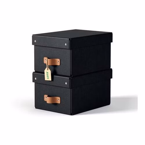 LEITZ úložný box Leitz, karton, velikost S, 2 ks černý