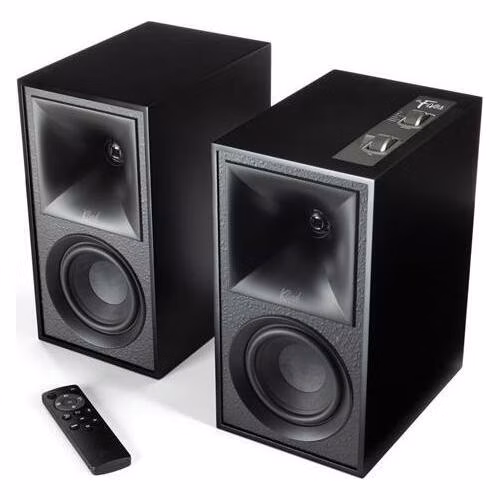 Klipsch The Fives, aktívne reproduktory, 160 W, Bass-reflex, BT, HDMI ARC, USB, Opt., Phono/Line In, matná čierna, pár