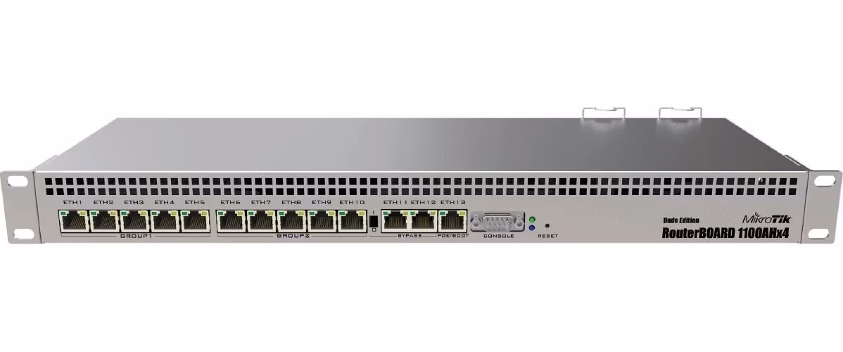 MikroTik RouterBOARD RB1100Dx4 DudeEdition (RB1100AHx4), 1.4 GHz štvorjadrový procesor, 1 GB RAM, 13x LAN, vrátane. Licencia L6