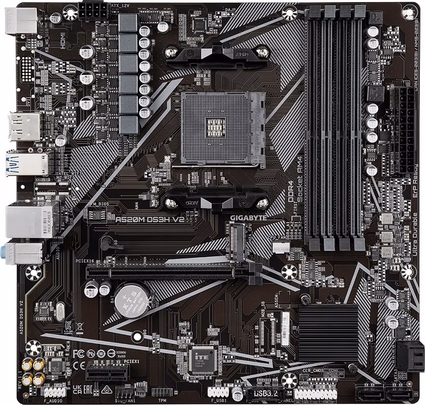 GIGABYTE MB Sc AM4 A520M DS3H V2, AMD A520, 4xDDR4, 1xHDMI, 1xDP, mATX