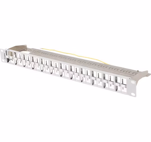 PATCH PANEL PRÁZDNÝ 48 PORTOV 1U 19" FTP PRE MODULY KEYSTONE ŠEDÝ LANBERG