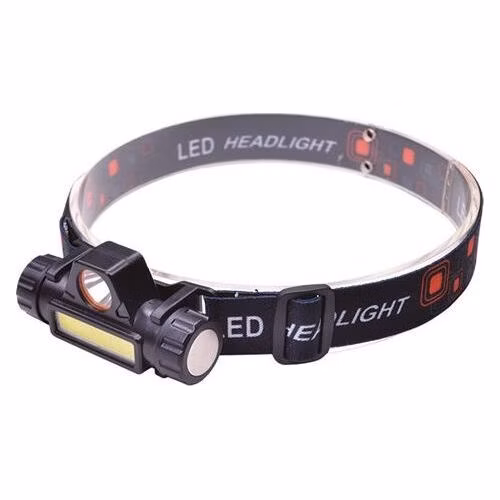 Solight LED čelové nabíjacie svietidlo, 3W + COB, 150lm + 60lm, Li-ion, USB