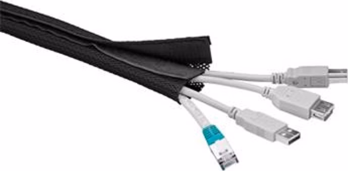goobay Pás na svazování kabelů, suchý zip, délka 1.80m a šířka 2-4cm, černá barva