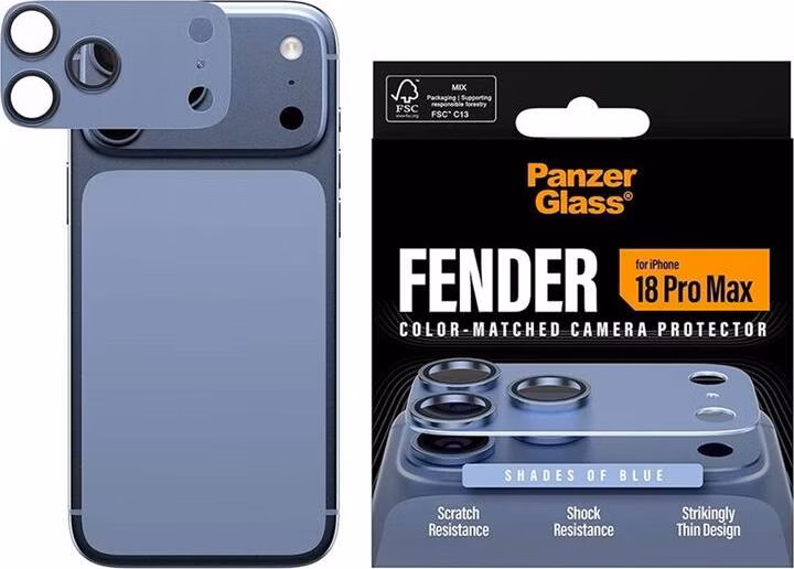 PanzerGlass Fender Camera Protection pre iPhone 18 Pro Max - Italian Blue
