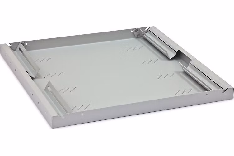 Triton 19" polička perforovaná 1U/350mm, max. nosnost 50kg, integrované podpěry, šedá