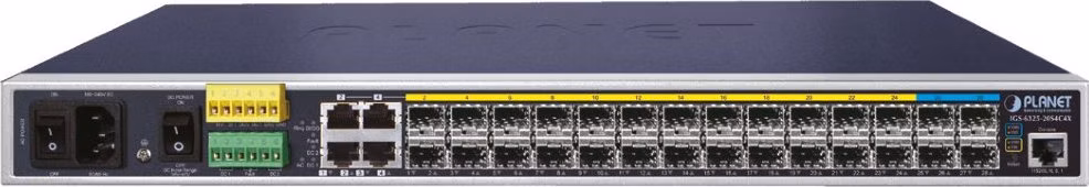 Planet IGS-6325-20S4C4X průmyslový L3 switch, 4x1Gb, 10x1Gb + 4x2.5Gb SFP, 4x10Gb SFP+, 48-56VDC,-40~75°C, IP30, fanless