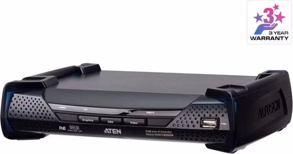 ATEN KE6922R 2K DVI-D Dual-Link KVM over IP přijímač s Dual SFP a PoE
