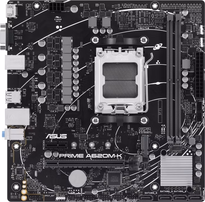 ASUS MB Sc AM5 PRIME A620M-K, AMD A620, 2xDDR5, 1xHDMI, 1xVGA, mATX