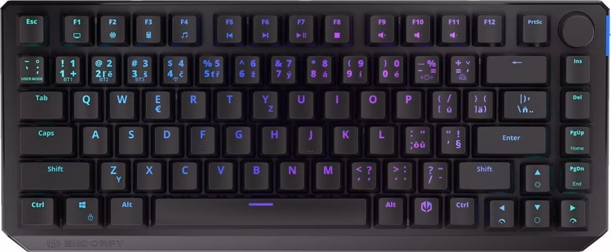 Endorfy herní klávesnice Thock 75% Wireless Black /RGB/ black sw. / bezdrátová / CZ / SK lay. / zkrácená /černá