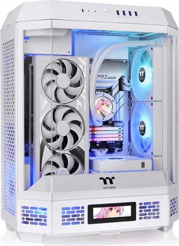 THERMALTAKE Case The Tower 600, ATX, Průhledná bočnice, 2x 140mm Fan, bílá