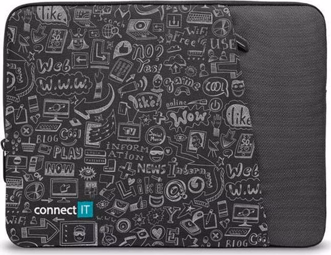 CONNECT IT Doodle pouzdro pro notebook 13.3", ČERNÉ