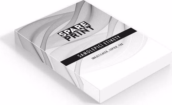 SPARE PRINT PREMIUM Samolepicí etikety bílé, 100 archů A4 v krabici (1arch/1x etiketa 210x297mm)