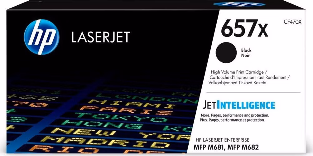 HP 657X Černá originální tonerová kazeta LaserJet s vysokou výtěžností