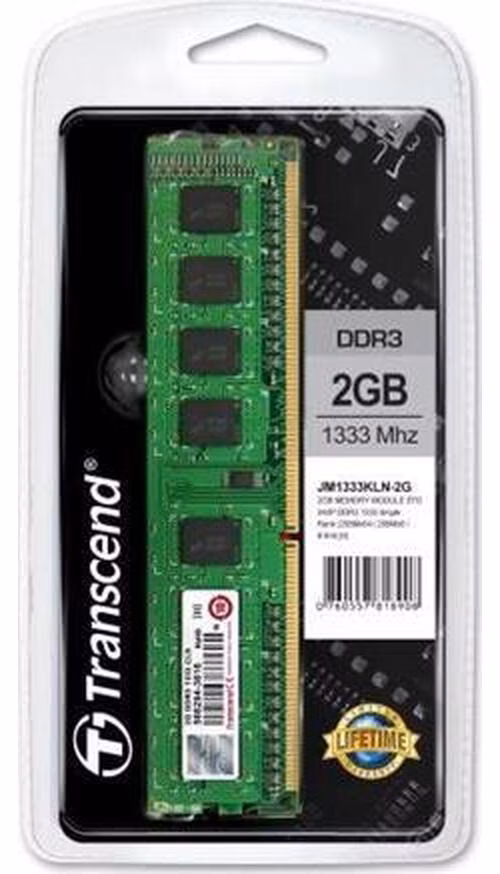 Transcend paměť 2GB DDR3 1333 U-DIMM (JetRam) 1Rx8 CL9