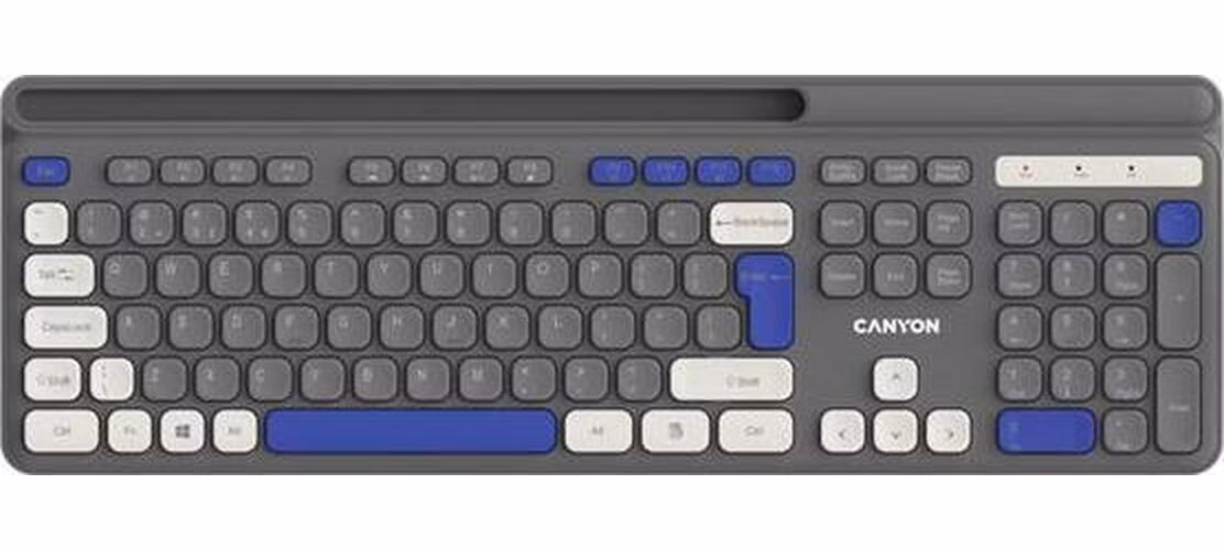 Canyon HKB-W03 bezdrôtová klávesnica 2.4GHz, plnohodnotná veľkosť, 105 kláv., 11 multim,, 1x AAA bat, SK/CZ, béžová