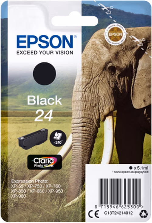 Epson Singlepack Black 24 Claria Photo HD Ink