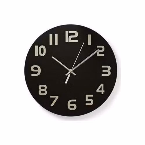 Nedis CLWA006GL30BK - Kulaté Nástěnné Hodiny | Průměr 30 cm | Dobře Čitelné Číslice | Černá barva