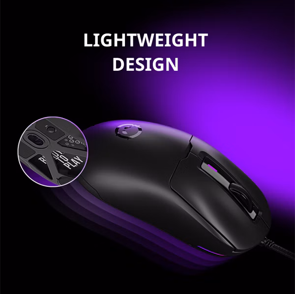 Lorgar MSA10WRWH, herná myš, ultraľahká 55g, 6 prog. tlačidiel, 12 000 dpi, podsvietenie RGB, biela