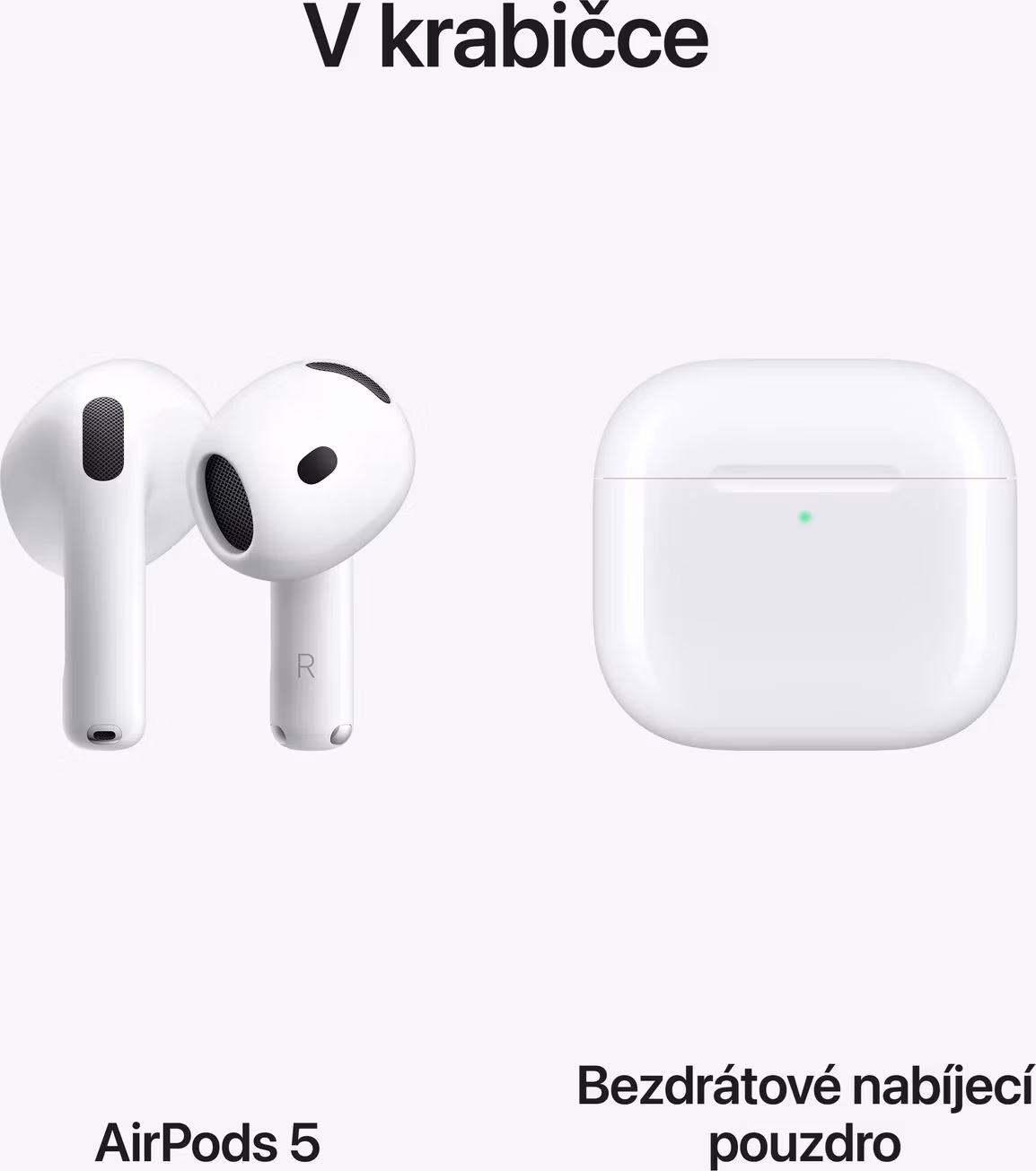 Apple AirPods 5 (2026) s bezdrátovým nabíjecím pouzdrem / bezdrátová sluchátka / bílá
