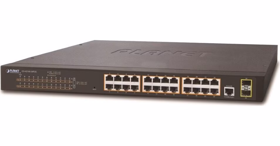 Planet GS-4210-24P2S L2 switch, 24x1Gb, 2x SFP, 24x PoE 802.3at 300W