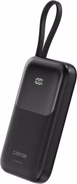 Canyon OnPower 101, Powerbank, 10.000 mAh, displej, in: USB-C, out: USB-A, QC 3.0/USB-C, PD 22,5W, integ. káb..