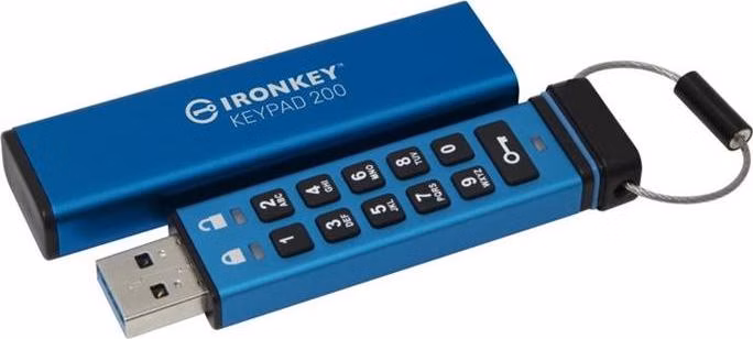KINGSTON 128GB IronKey Keypad 200, FIPS 140-3 Lvl 3 (Pending) AES-256 Encrypted