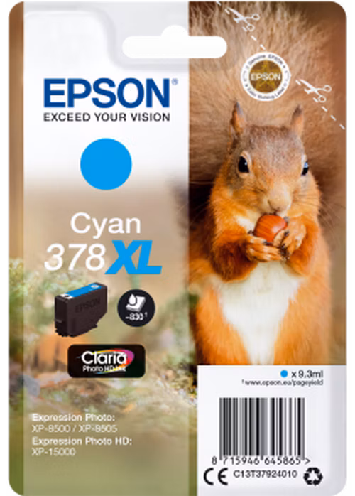 EPSON ink bar Singlepack Cyan 378XL Claria Photo HD Ink 9,3 ml