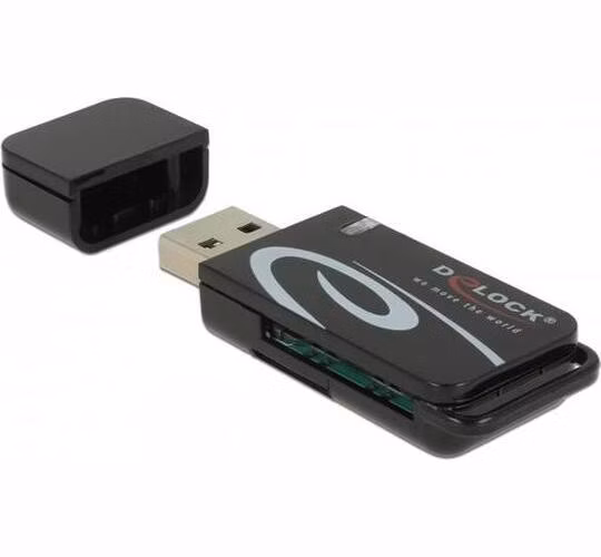 Delock Čtečka karet Mini USB 2.0 a se sloty pro karty SD a Micro SD
