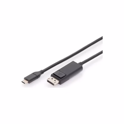 DIGITUS kabelový převodník USB C na DP 2,0m, 4K/60Hz, 32,4 GB zlacené konektory