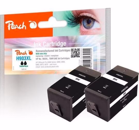 PEACH kompatibilní cartridge HP No. 903XL, černá, Twin-Pack