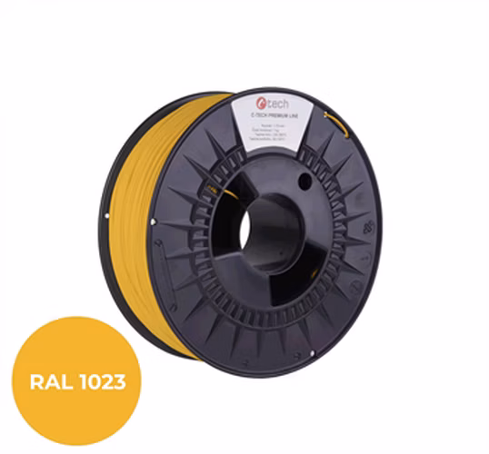 Filament C-TECH PREMIUM LINE, TPU 90A, flexibilní, dopravní žlutá, RAL1023, 1,75mm, 1kg