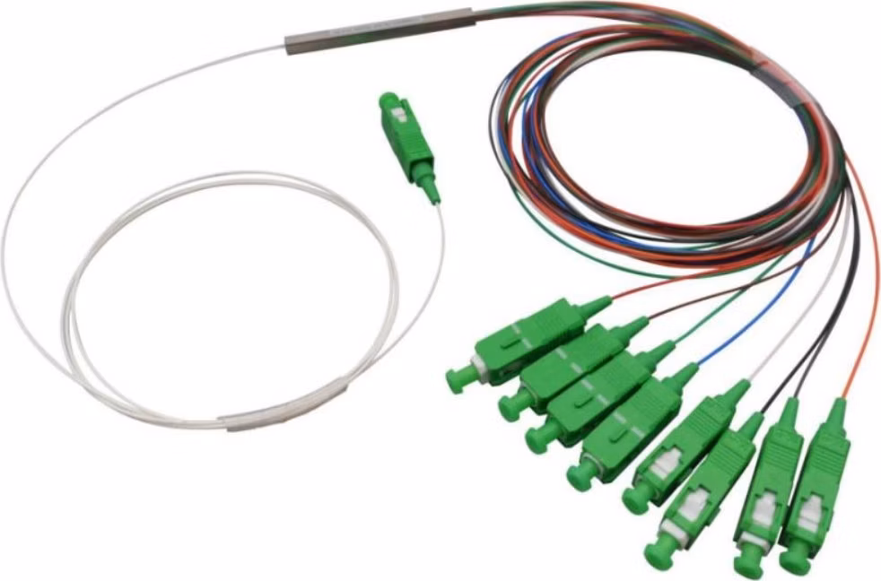 PLC-MMST-1X8-SC-APC PLC splitter 1:8, 1260-1650nm, patchcord 0,9 mm, 2m, G.657A, konektory SC/APC