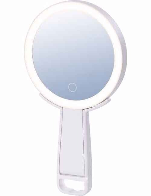 IMMAX LED kosmetické zrcátko SWEET Make up/ oboustranné/ 10x zvětšovací/ CCT/ stojánek na mobil/ bílé