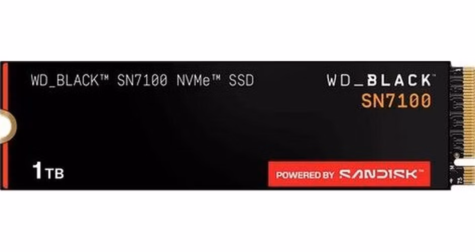 WD Black SN7100 SSD Powered by SanDisk 1TB M.2 NVMe Gen4 7250/6900MBps